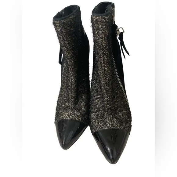 JEAN- MICHEL CAZABAT Black and Silver Women's Ankle Boots SIZE 41  (9)