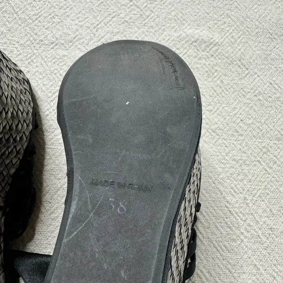 Jean Michel‎ Cazabat Snakeskin Platform Wedge Strappy Sandals 38 8