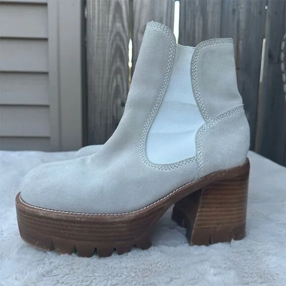 Jeffrey Campbell Free People Women's Beige Platform Ankle Boots Size 9M