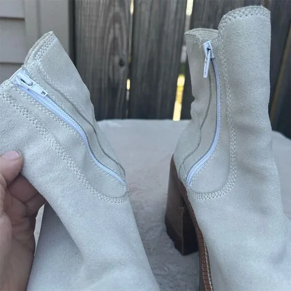 Jeffrey Campbell Free People Women's Beige Platform Ankle Boots Size 9M