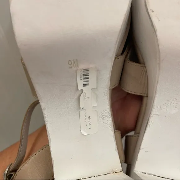 Jeffrey Campbell Grey Calf Leather Carmindy Platform Sandals Sz 9