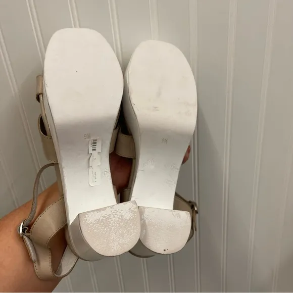 Jeffrey Campbell Grey Calf Leather Carmindy Platform Sandals Sz 9