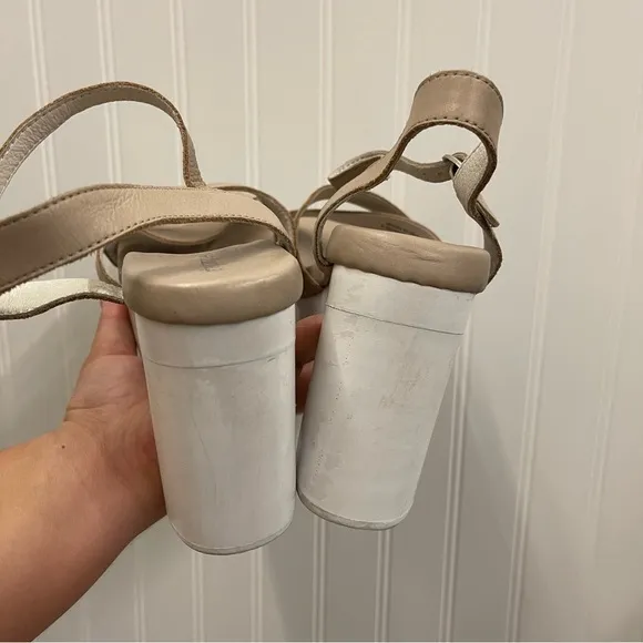 Jeffrey Campbell Grey Calf Leather Carmindy Platform Sandals Sz 9