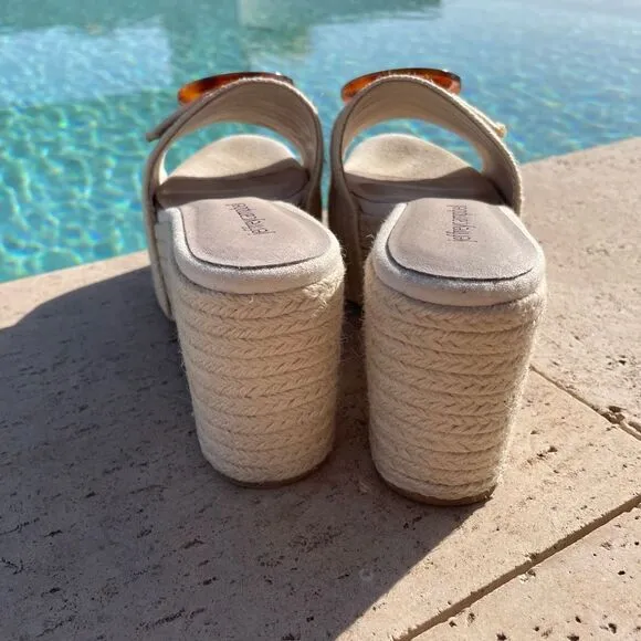 Jeffrey Campbell Jute Heeled Platform Vacation Sandals