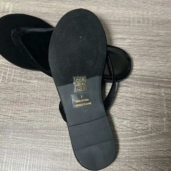 Jeffrey Campbell Kierra Velvet Thong Sandals
