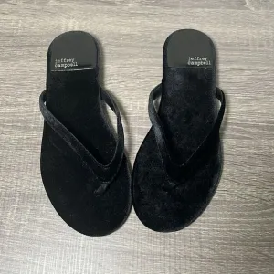 Jeffrey Campbell Kierra Velvet Thong Sandals