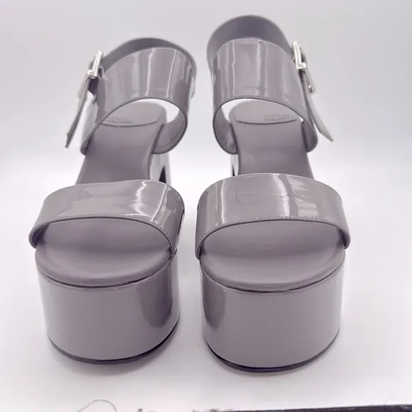 Jeffrey Campbell - NWOT women’s MOODY Gray patent Platform slingback Sandals 12