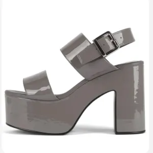 Jeffrey Campbell - NWOT women’s MOODY Gray patent Platform slingback Sandals 12