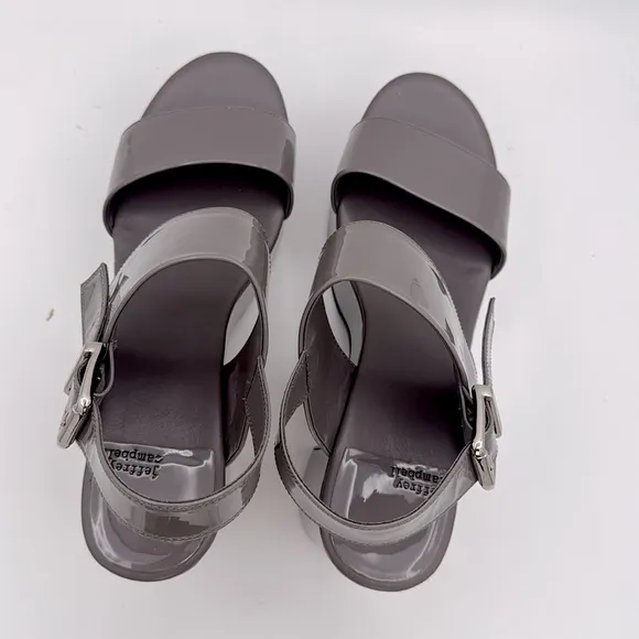 Jeffrey Campbell - NWOT women’s MOODY Gray patent Platform slingback Sandals 12