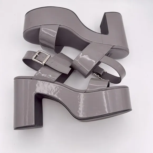 Jeffrey Campbell - NWOT women’s MOODY Gray patent Platform slingback Sandals 12