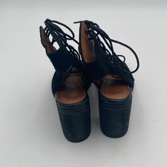 Jeffrey Campbell x free people Ballet boot Black Lace-Up Women 7.5 festival Y2K