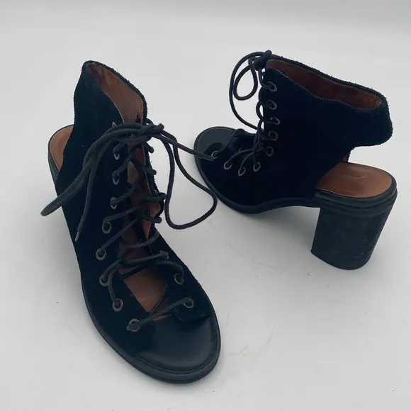Jeffrey Campbell x free people Ballet boot Black Lace-Up Women 7.5 festival Y2K
