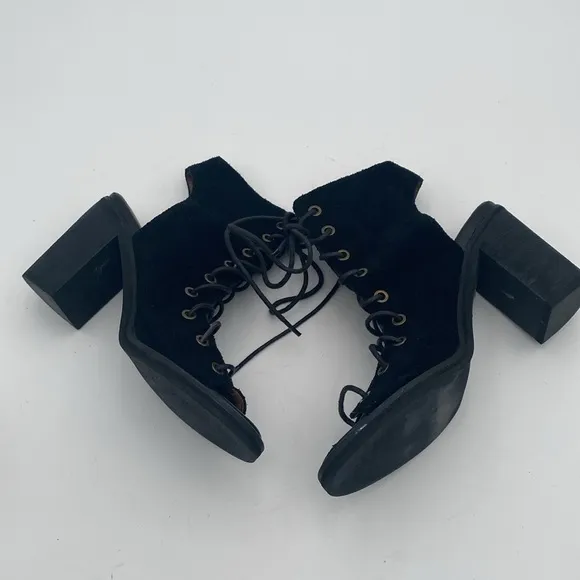 Jeffrey Campbell x free people Ballet boot Black Lace-Up Women 7.5 festival Y2K