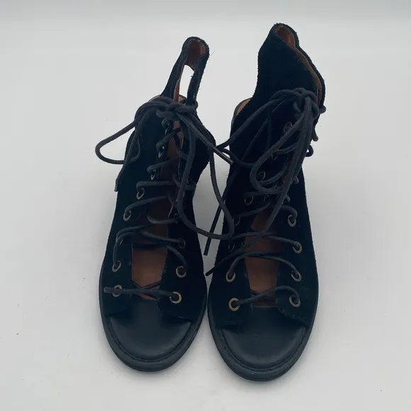 Jeffrey Campbell x free people Ballet boot Black Lace-Up Women 7.5 festival Y2K