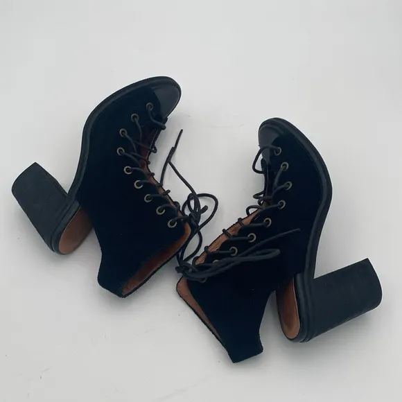 Jeffrey Campbell x free people Ballet boot Black Lace-Up Women 7.5 festival Y2K
