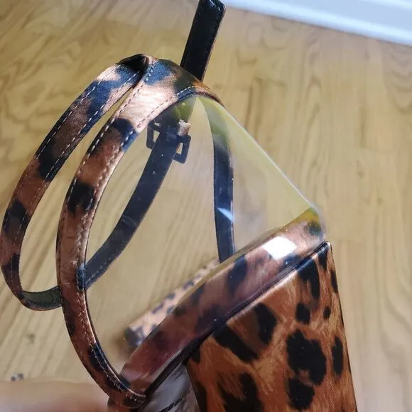 Jessica Rich Leopard Platform Heeled Sandals Size 8