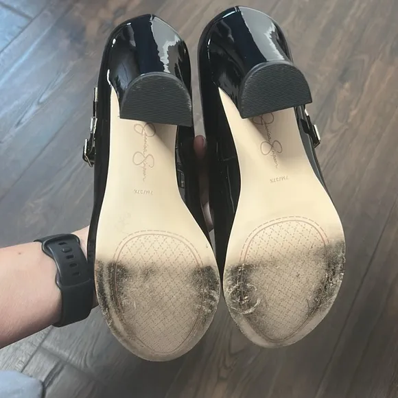 Jessica Simpson Black Patent Leather Mary Jane Shoes sz 7