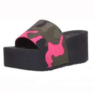 Jessica Simpson Camo Slide Platform Sandals, Size 8 New in Box