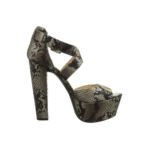 Jessica Simpson Derian Peep Toe Platform Snake Skin Pump Sandal SZ 8.5: NWOT