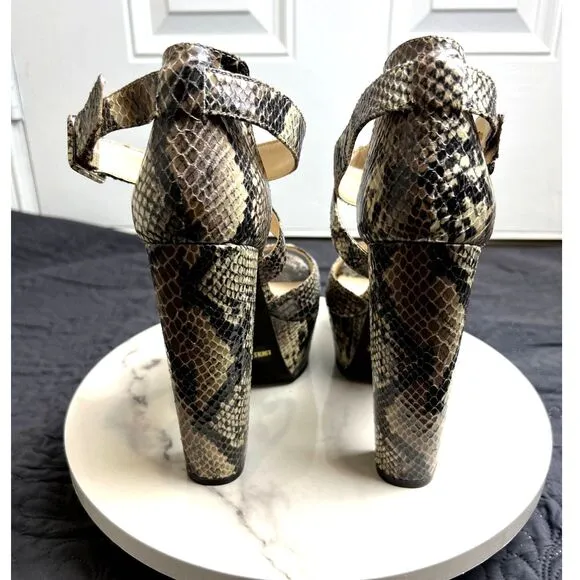 Jessica Simpson Derian Peep Toe Platform Snake Skin Pump Sandal SZ 8.5: NWOT
