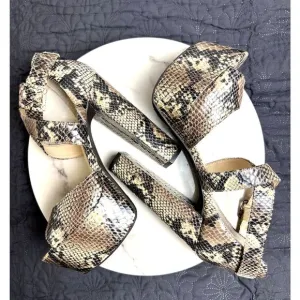 Jessica Simpson Derian Peep Toe Platform Snake Skin Pump Sandal SZ 8.5: NWOT