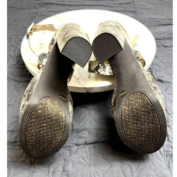 Jessica Simpson Derian Peep Toe Platform Snake Skin Pump Sandal SZ 8.5: NWOT
