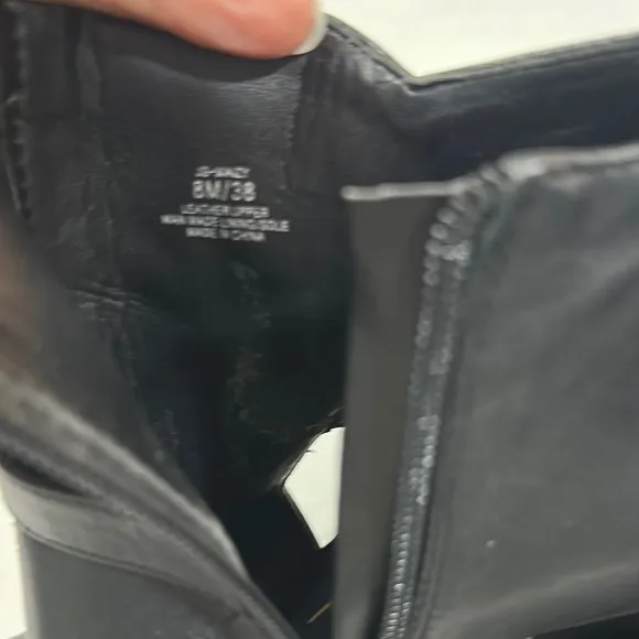 Jessica Simpson Leather Elegant Black Heeled Ankle Boots