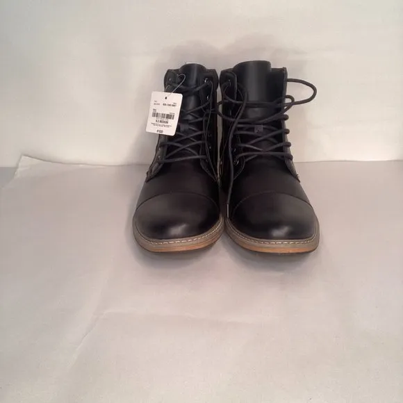 JF j.ferrar Millbank Men's Black Leather Lace Up Boot Size 9.5 NWT