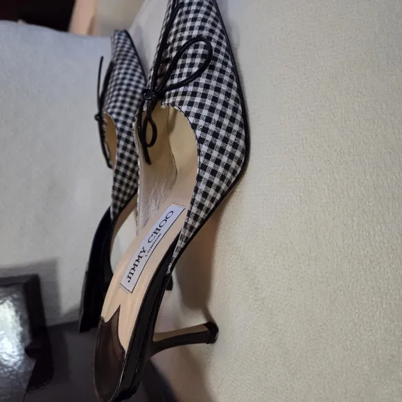 Jimmy Choo Black and White Checkered Women's Shoes