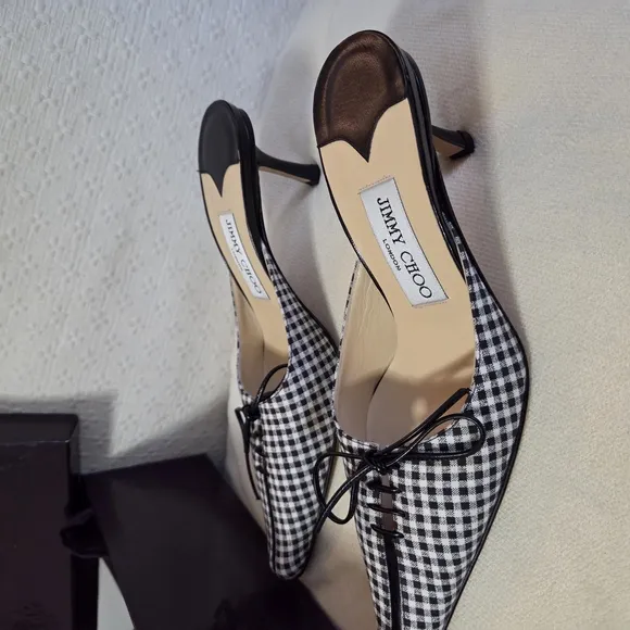 Jimmy Choo Black and White Checkered Women's Shoes