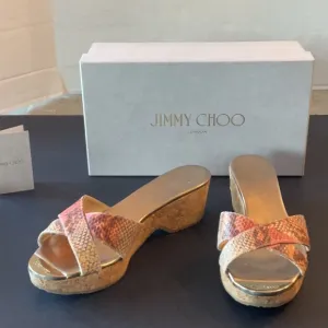 Jimmy Choo Geranium Snake Print leather Panna size 39