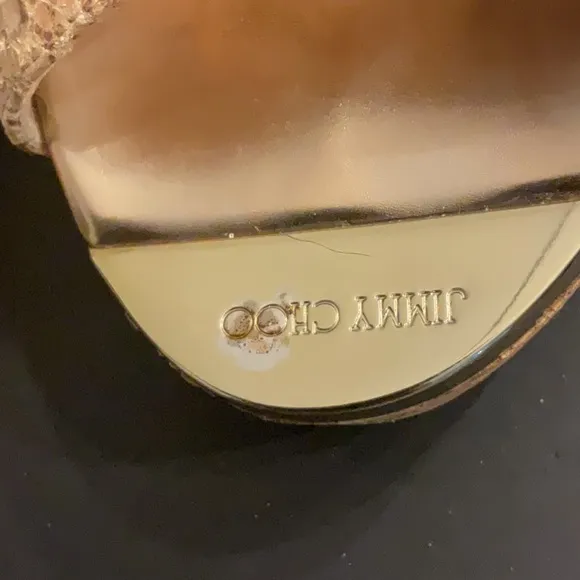 Jimmy Choo Geranium Snake Print leather Panna size 39