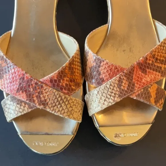 Jimmy Choo Geranium Snake Print leather Panna size 39