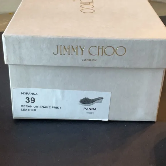 Jimmy Choo Geranium Snake Print leather Panna size 39