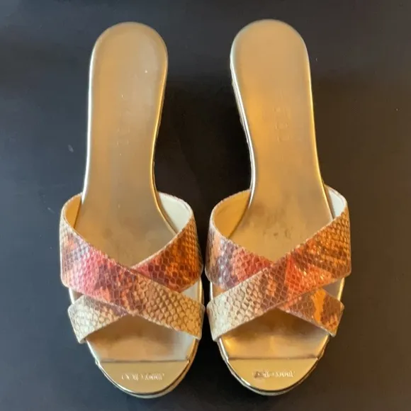Jimmy Choo Geranium Snake Print leather Panna size 39