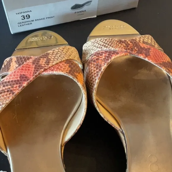 Jimmy Choo Geranium Snake Print leather Panna size 39