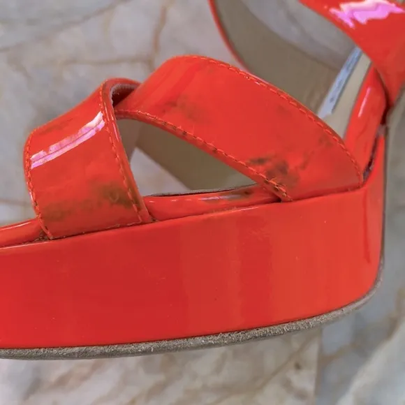 Jimmy Choo Gorgeous Sandals Women's Platform Sandal Shoes Orange Pink Sz 36 US 6
