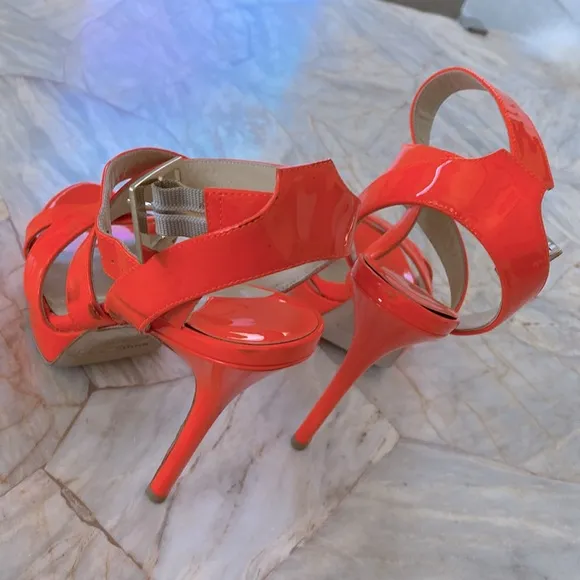 Jimmy Choo Gorgeous Sandals Women's Platform Sandal Shoes Orange Pink Sz 36 US 6