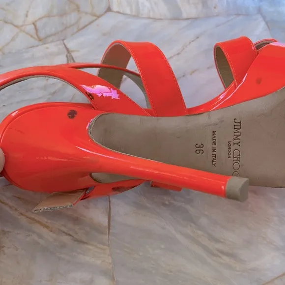 Jimmy Choo Gorgeous Sandals Women's Platform Sandal Shoes Orange Pink Sz 36 US 6