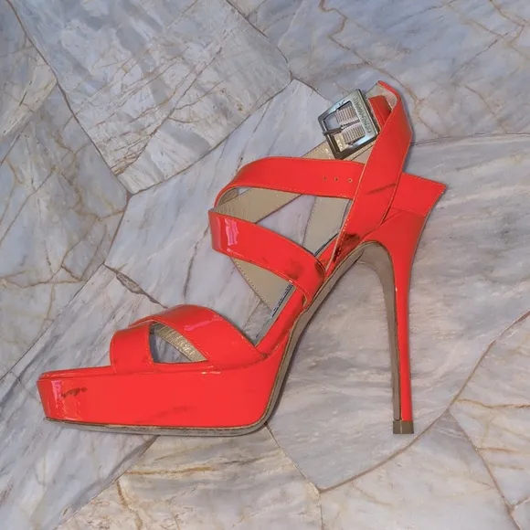 Jimmy Choo Gorgeous Sandals Women's Platform Sandal Shoes Orange Pink Sz 36 US 6