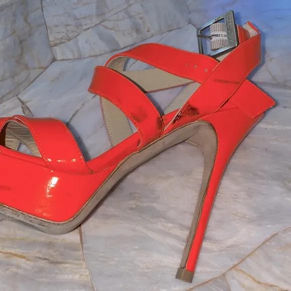 Jimmy Choo Gorgeous Sandals Women's Platform Sandal Shoes Orange Pink Sz 36 US 6