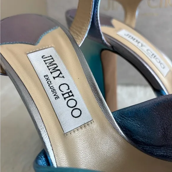 Jimmy Choo Heloise Ombre Ankle-Strap Glam Platform Sandals 7.5 Limited Edition