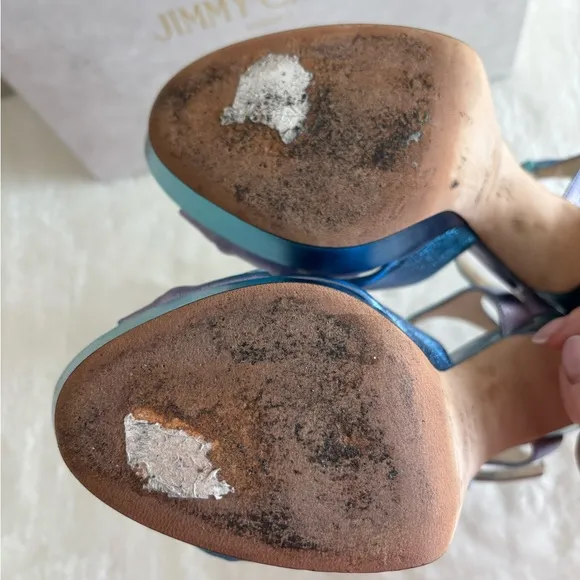 Jimmy Choo Heloise Ombre Ankle-Strap Glam Platform Sandals 7.5 Limited Edition
