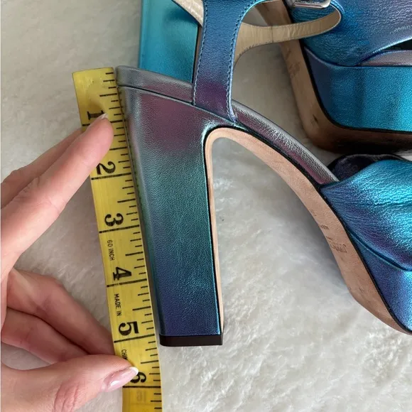 Jimmy Choo Heloise Ombre Ankle-Strap Glam Platform Sandals 7.5 Limited Edition