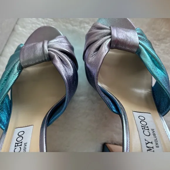 Jimmy Choo Heloise Ombre Ankle-Strap Glam Platform Sandals 7.5 Limited Edition