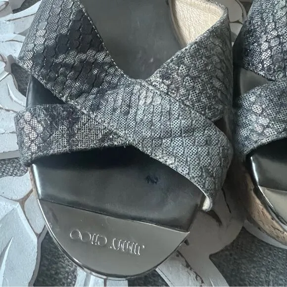 Jimmy Choo Wedge Platform Sandals Shoes Women’s 38.5 US 8.5