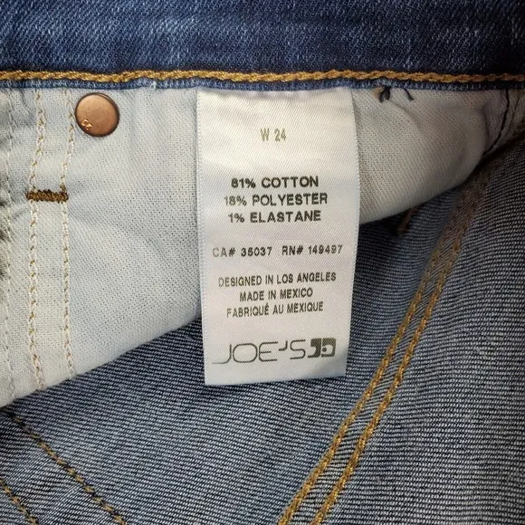 Joes Skinny Jeans Womens 24 Blue Flawless Raw Hem Stretch San Dimas Wash