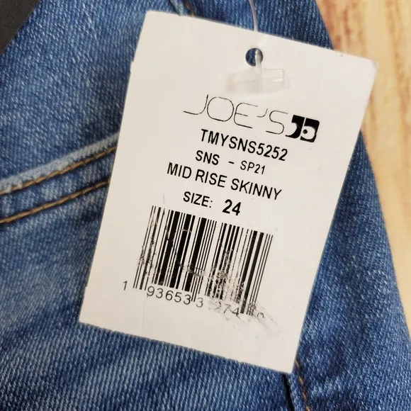 Joes Skinny Jeans Womens 24 Blue Flawless Raw Hem Stretch San Dimas Wash