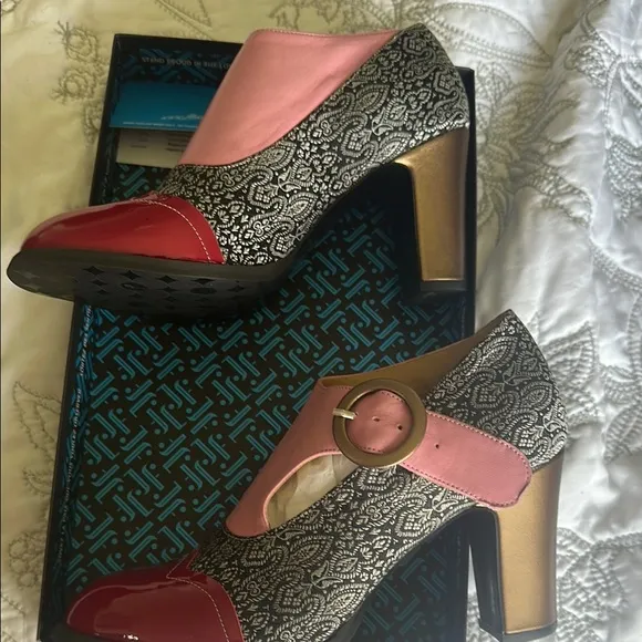 John Fluevog Joyce Attic Stylish Pink and Red Women's Shoes