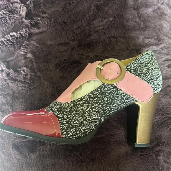 John Fluevog Joyce Attic Stylish Pink and Red Women's Shoes